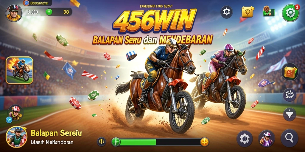 Tangkapan layar utama menunjukkan aksi balap yang mendebarkan di 456WIN.