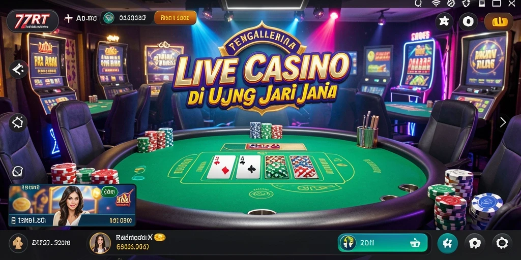 Tampilan gameplay Live Casino yang menarik dan interaktif di 77RT.