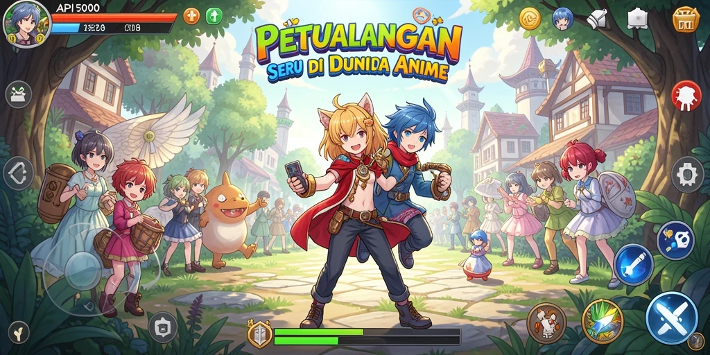 Tangkapan layar API5000 menampilkan pertarungan seru karakter Anime.