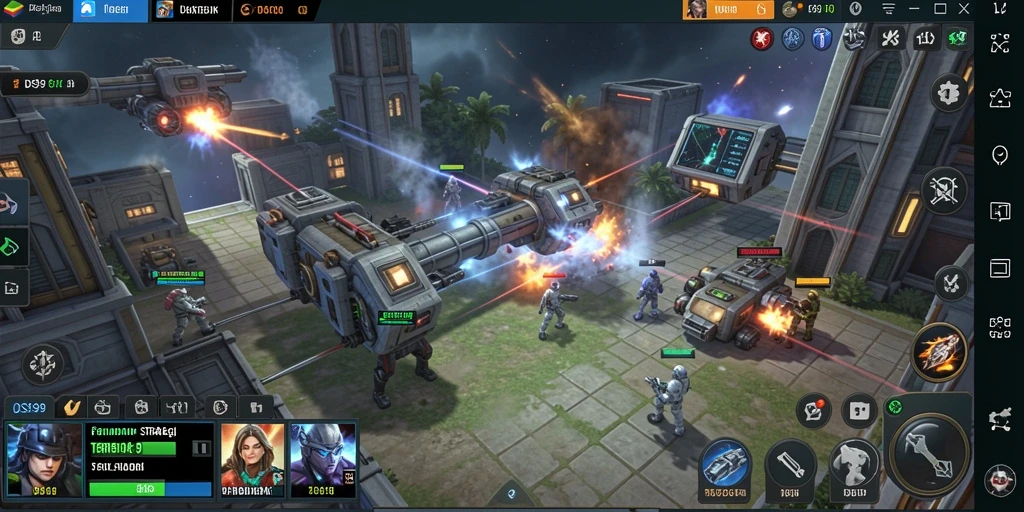 Tampilan gameplay strategis dengan pertempuran yang mendebarkan di DS99.