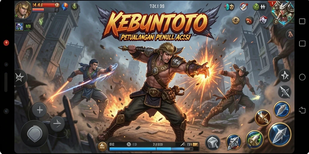 Tampilan gameplay penuh aksi dari KEBUNTOTO.