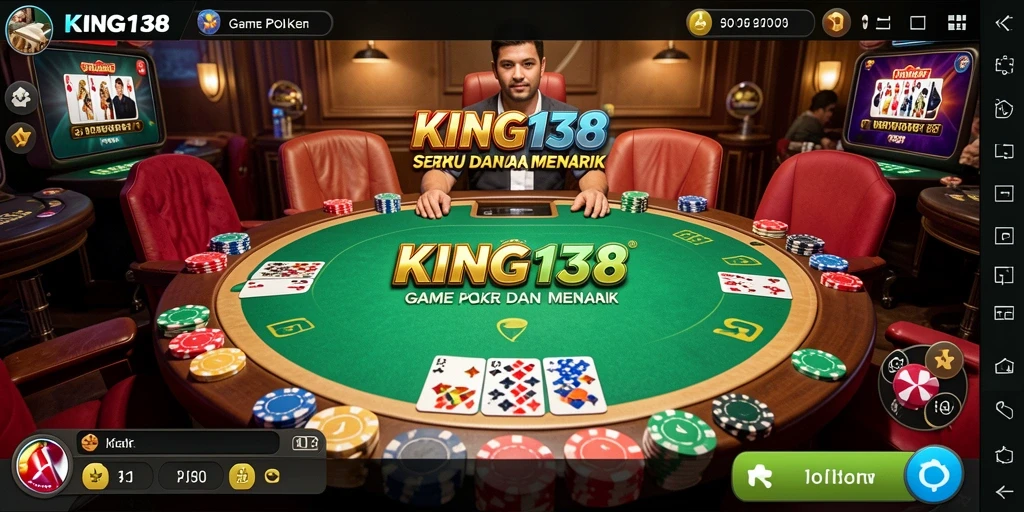 Screenshot KING138 menampilkan antarmuka permainan poker yang menarik dan interaktif.