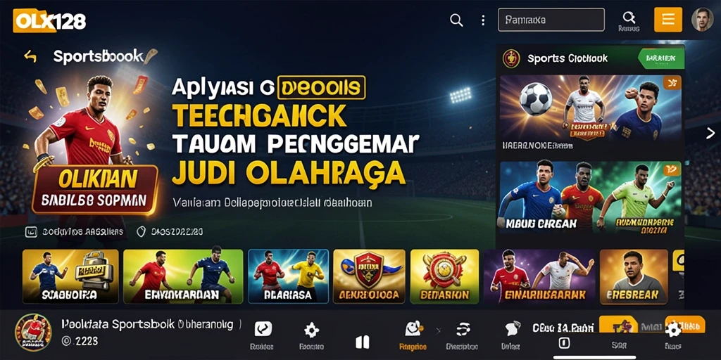 Screenshot OLX128 menampilkan tampilan antarmuka taruhan olahraga yang dinamis.