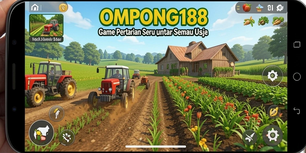 Tampilan gameplay OMPONG188 yang mengasyikkan di lahan pertanian.