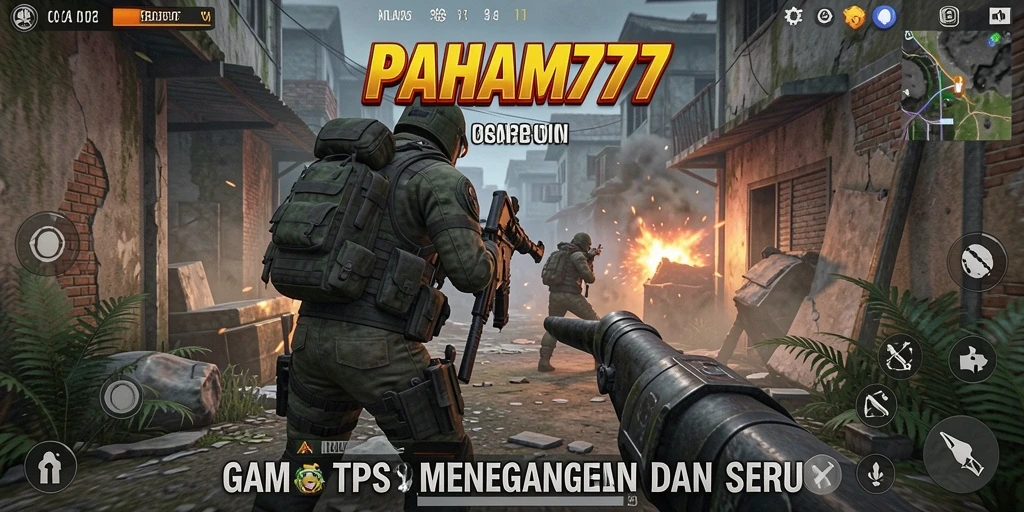 Tampilan layar permainan PAHAM777 dengan aksi tembak-menembak yang seru.