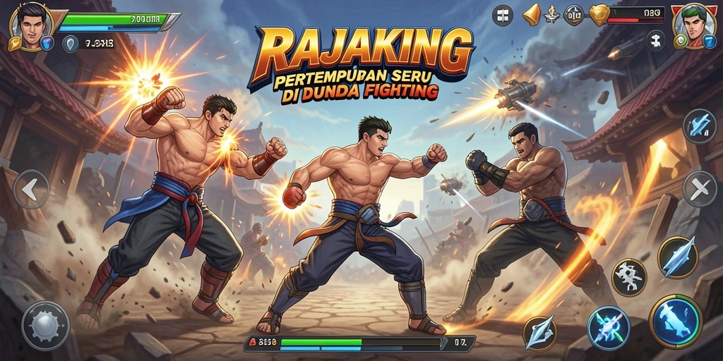 Screenshot gameplay RAJAKING dengan aksi pertarungan yang intens.