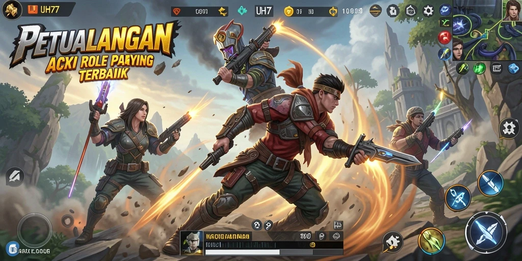 Gameplay UH77 yang epik dengan aksi mendebarkan.